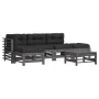 Garden furniture set 6 pieces and gray solid wood cushions by vidaXL, Garden sets - Ref: Foro24-3185915, Price: 568,13 €, Dis...