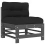 Garden furniture set 6 pieces and gray solid wood cushions by vidaXL, Garden sets - Ref: Foro24-3185915, Price: 568,13 €, Dis...