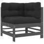 Juego de muebles de jardín 6 pzas y cojines madera maciza gris de vidaXL, Conjuntos de jardín - Ref: Foro24-3185915, Precio: ...