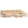7-piece garden furniture set and solid wood cushions by vidaXL, Garden sets - Ref: Foro24-3185934, Price: 485,26 €, Discount: %