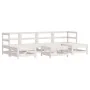 Gartenmöbel-Set 7-teilig und Kissen aus massivem Holz weiß von vidaXL, Gartensets - Ref: Foro24-3185928, Preis: 543,68 €, Rab...