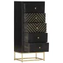 Cajonera de madera maciza de mango negro y dorado 45x30x105 cm de vidaXL, Taquillas y armarios de almacenamiento - Ref: Foro2...