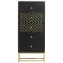 Cajonera de madera maciza de mango negro y dorado 45x30x105 cm de vidaXL, Taquillas y armarios de almacenamiento - Ref: Foro2...