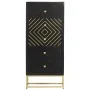 Solid black and gold mango wood chest of drawers 45x30x105 cm by vidaXL, Lockers and storage cabinets - Ref: Foro24-286513, P...