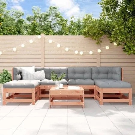 7-piece garden furniture set with Douglas fir wood cushions by vidaXL, Garden sets - Ref: Foro24-3185932, Price: 613,40 €, Di...