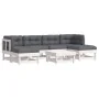 Gartenmöbel-Set 7-teilig und Kissen aus massivem Holz weiß von vidaXL, Gartensets - Ref: Foro24-3185921, Preis: 570,66 €, Rab...