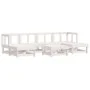 Gartenmöbel-Set 7-teilig und Kissen aus massivem Holz weiß von vidaXL, Gartensets - Ref: Foro24-3185921, Preis: 570,66 €, Rab...