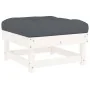 Juego de muebles jardín 7 piezas y cojines madera maciza blanco de vidaXL, Conjuntos de jardín - Ref: Foro24-3185921, Precio:...