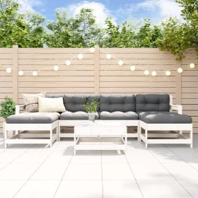 7-piece garden furniture set with solid white wood and cushions by vidaXL, Garden sets - Ref: Foro24-3185942, Price: 557,08 €...