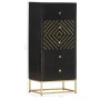 Cajonera de madera maciza de mango negro y dorado 45x30x105 cm de vidaXL, Taquillas y armarios de almacenamiento - Ref: Foro2...