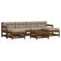 Garden furniture set 7 pieces and honey brown solid wood cushions by vidaXL, Garden sets - Ref: Foro24-3185944, Price: 611,59...