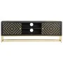 Mueble de TV madera maciza de mango negro y dorado 120x30x40 cm de vidaXL, Muebles TV - Ref: Foro24-286514, Precio: 276,51 €,...