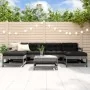 Garden furniture set 7 pieces and gray solid wood cushions by vidaXL, Garden sets - Ref: Foro24-3185936, Price: 616,95 €, Dis...