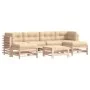 Juego de muebles de jardín 7 piezas y cojines madera maciza de vidaXL, Conjuntos de jardín - Ref: Foro24-3185948, Precio: 547...