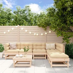 7-piece garden furniture set and solid wood cushions by vidaXL, Garden sets - Ref: Foro24-3185955, Price: 510,41 €, Discount: %