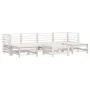 Juego de muebles jardín 7 piezas y cojines madera maciza blanco de vidaXL, Conjuntos de jardín - Ref: Foro24-3185949, Precio:...