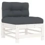 Juego de muebles jardín 7 piezas y cojines madera maciza blanco de vidaXL, Conjuntos de jardín - Ref: Foro24-3185949, Precio:...