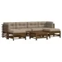 Gartenmöbel-Set 7-teilig und honigbraune Massivholzkissen von vidaXL, Gartensets - Ref: Foro24-3185951, Preis: 679,89 €, Raba...