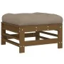 Gartenmöbel-Set 7-teilig und honigbraune Massivholzkissen von vidaXL, Gartensets - Ref: Foro24-3185951, Preis: 679,89 €, Raba...