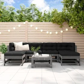 Garden furniture set 7 pieces and gray solid wood cushions by vidaXL, Garden sets - Ref: Foro24-3185950, Price: 680,58 €, Dis...