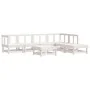 7-piece garden furniture set with solid white wood and cushions by vidaXL, Garden sets - Ref: Foro24-3185956, Price: 598,02 €...