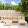 Juego de muebles de jardín 7 piezas y cojines madera maciza de vidaXL, Conjuntos de jardín - Ref: Foro24-3185962, Precio: 499...