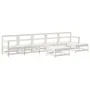 7-teiliges Gartenmöbel-Set und weiße Massivholzkissen von vidaXL, Gartensets - Ref: Foro24-3185970, Preis: 565,12 €, Rabatt: %
