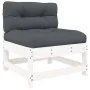 7-teiliges Gartenmöbel-Set und weiße Massivholzkissen von vidaXL, Gartensets - Ref: Foro24-3185970, Preis: 565,12 €, Rabatt: %
