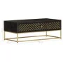 Solid black and gold mango wood coffee table 90x50x35cm by vidaXL, Coffee table - Ref: Foro24-286515, Price: 265,89 €, Discou...
