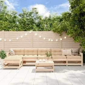 7-piece garden furniture set and solid wood cushions by vidaXL, Garden sets - Ref: Foro24-3185969, Price: 585,01 €, Discount: %