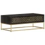 Solid black and gold mango wood coffee table 90x50x35cm by vidaXL, Coffee table - Ref: Foro24-286515, Price: 265,89 €, Discou...