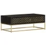 Solid black and gold mango wood coffee table 90x50x35cm by vidaXL, Coffee table - Ref: Foro24-286515, Price: 265,89 €, Discou...