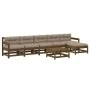 Gartenmöbel-Set 7-teilig und honigbraune Massivholzkissen von vidaXL, Gartensets - Ref: Foro24-3185972, Preis: 644,81 €, Raba...