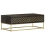 Solid black and gold mango wood coffee table 90x50x35cm by vidaXL, Coffee table - Ref: Foro24-286515, Price: 265,89 €, Discou...
