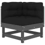 Juego de muebles de jardín 7 pzas y cojines madera maciza gris de vidaXL, Conjuntos de jardín - Ref: Foro24-3185957, Precio: ...