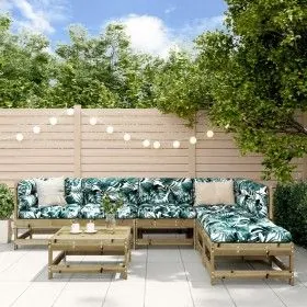 Gartenmöbel-Set 7-teilig und Kissen aus imprägnierter Kiefer\n von vidaXL, Gartensets - Ref: Foro24-3185968, Preis: 652,89 €,...