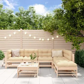 7-piece garden furniture set and solid wood cushions by vidaXL, Garden sets - Ref: Foro24-3185976, Price: 570,89 €, Discount: %