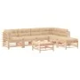 Juego de muebles de jardín 7 piezas y cojines madera maciza de vidaXL, Conjuntos de jardín - Ref: Foro24-3185976, Precio: 570...