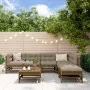 Gartenmöbel-Set 7-teilig und honigbraune Massivholzkissen von vidaXL, Gartensets - Ref: Foro24-3185979, Preis: 708,77 €, Raba...