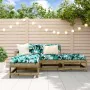 4-piece garden furniture set with impregnated pine wood cushions by vidaXL, Garden sets - Ref: Foro24-3186024, Price: 290,61 ...