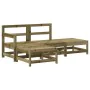4-piece garden furniture set with impregnated pine wood cushions by vidaXL, Garden sets - Ref: Foro24-3186024, Price: 290,61 ...