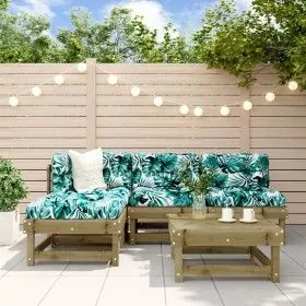 5-piece garden furniture set with impregnated pine wood cushions by vidaXL, Garden sets - Ref: Foro24-3186045, Price: 404,41 ...