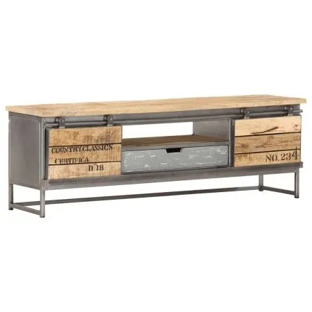 Solid mango wood TV cabinet 120x30x40 cm by vidaXL, TV Furniture - Ref: Foro24-286533, Price: 267,64 €, Discount: %