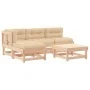 Juego de muebles de jardín 5 piezas y cojines madera maciza de vidaXL, Conjuntos de jardín - Ref: Foro24-3186039, Precio: 384...