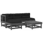 5-teiliges Gartenmöbel-Set und graue Massivholzkissen von vidaXL, Gartensets - Ref: Foro24-3186041, Preis: 497,15 €, Rabatt: %
