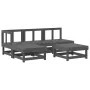 5-teiliges Gartenmöbel-Set und graue Massivholzkissen von vidaXL, Gartensets - Ref: Foro24-3186041, Preis: 497,15 €, Rabatt: %