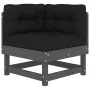 5-teiliges Gartenmöbel-Set und graue Massivholzkissen von vidaXL, Gartensets - Ref: Foro24-3186041, Preis: 497,15 €, Rabatt: %
