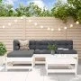 Juego de muebles jardín 5 piezas y cojines madera maciza blanco de vidaXL, Conjuntos de jardín - Ref: Foro24-3186047, Precio:...