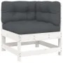 Juego de muebles jardín 5 piezas y cojines madera maciza blanco de vidaXL, Conjuntos de jardín - Ref: Foro24-3186047, Precio:...