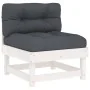 5-teiliges Gartenmöbel-Set und weiße Massivholzkissen von vidaXL, Gartensets - Ref: Foro24-3186040, Preis: 397,44 €, Rabatt: %